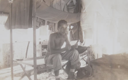 George in tent